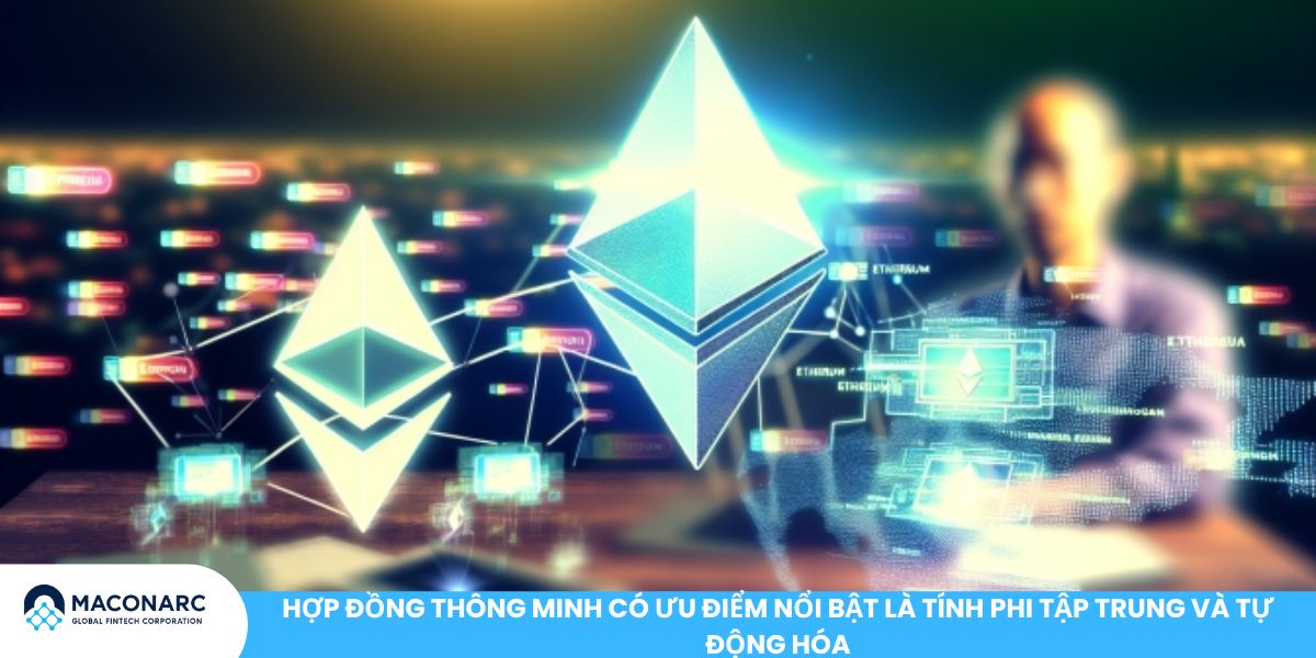 Công nghệ của ETH - Nền tảng đột phá định hình tương lai Blockchain Hợp đồng thông minh có ưu điểm nổi bật là tính phi tập trung và tự động hóa