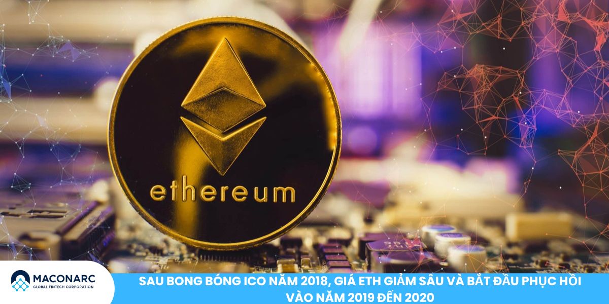 Giá ETH qua các năm: Hành trình lịch sử và dự báo tương lai của Ethereum Sau bong bóng ICO năm 2018, giá ETH giảm sâu và bắt đầu phục hồi vào năm 2019 đến 2020