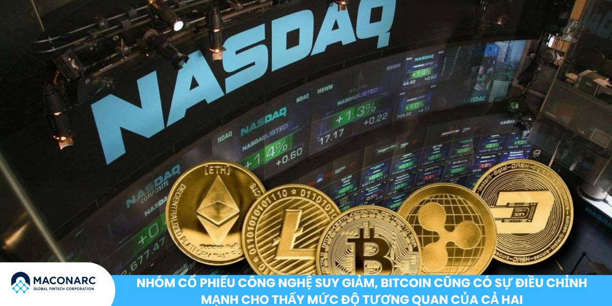 Phân tích thị trường Bitcoin hiện tại: Xu hướng, rủi ro và cơ hội đầu tư Nhóm cổ phiếu công nghệ suy giảm, Bitcoin cũng có sự điều chỉnh mạnh cho thấy mức độ tương quan của cả hai