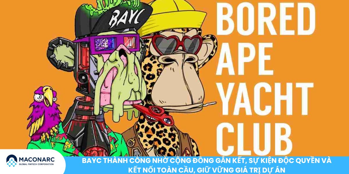 BAYC thành công nhờ cộng đồng gắn kết, sự kiện độc quyền và kết nối toàn cầu, giữ vững giá trị dự án