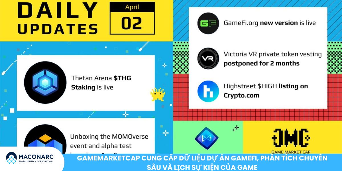 Gamemarketcap cung cấp dữ liệu dự án GameFi, phân tích chuyên sâu và lịch sự kiện của game