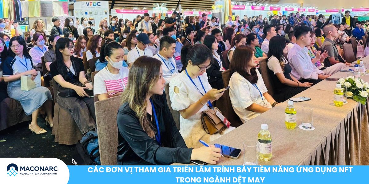 Tiềm năng ứng dụng NFTs trong ngành dệt may: Bước chuyển mình của thời trang trong kỷ nguyên số Các đơn vị tham gia triển lãm trình bày tiềm năng ứng dụng NFT trong ngành dệt may